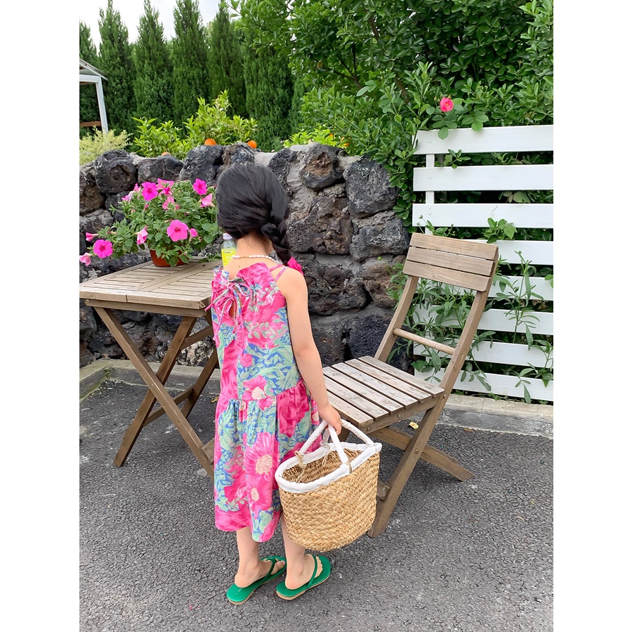 Đầm Hai Dây Họa Tiết Hoa Phong Cách Bohemian Hàn Quốc Thời Trang Mùa Hè Cho Mẹ Và Con Gái