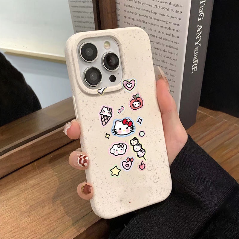 Ốp Điện Thoại Mềm Chống Sốc In Hình Mèo Kitty Cho Iphone 14pro 78Plus 13 max11 12 5JYM