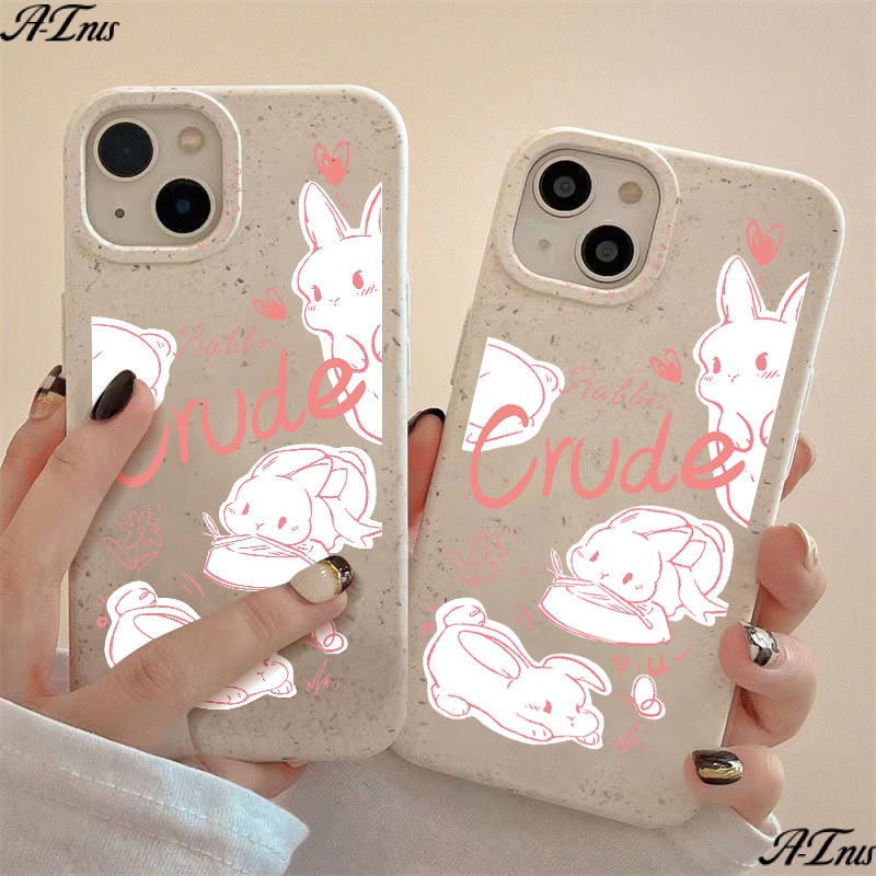 Ốp Điện Thoại Mềm Chống Sốc Màu Hồng In Hình Thỏ Cho Iphone 12 8713 14pro max11 plus