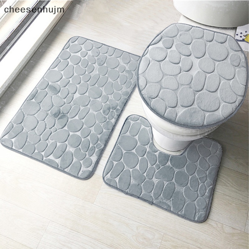 Bộ 3 Thảm Lót Sàn Nhà Tắm Mềm Mại Chống Trượt Thấm Hút Tốt