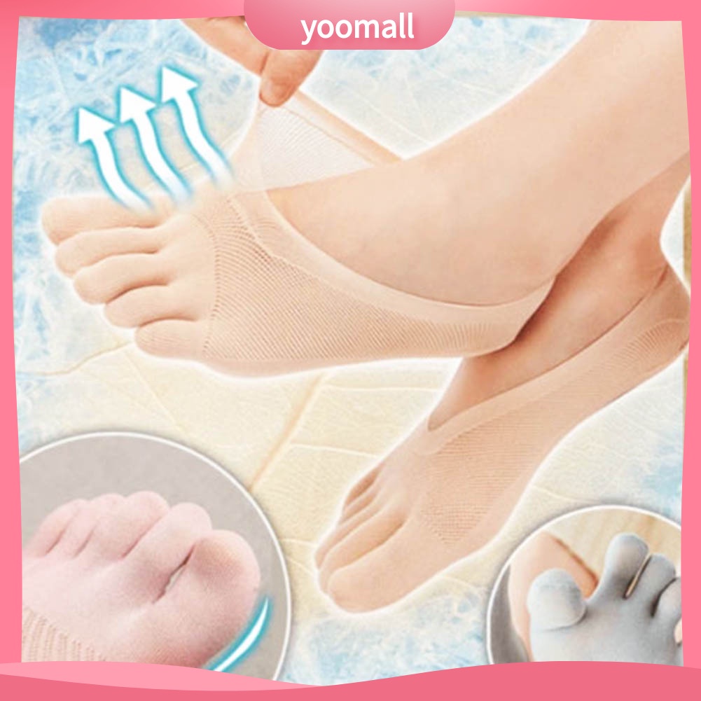 Tất Cổ Thấp 5 Ngón Co Giãn Thoáng Khí Chống Trượt Thời Trang Mùa Hè Cho Nữ