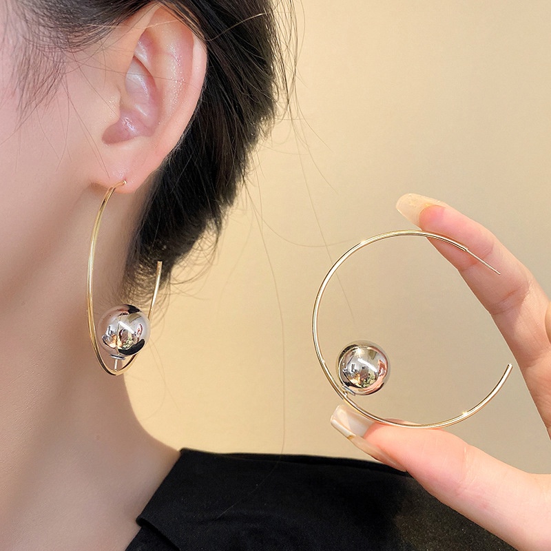 Bông Tai Bạc Hình Chữ C Phong Cách Âu Mỹ Thời Trang Cho Nữ