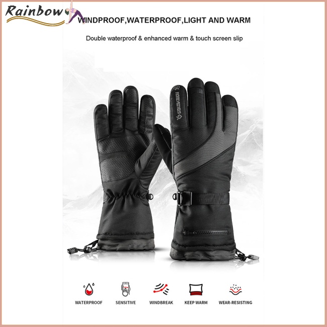 1 Đôi Găng Tay Trượt Tuyết Chuyên Nghiệp Chống Gió Không Thấm Nước Có Khóa Kéo