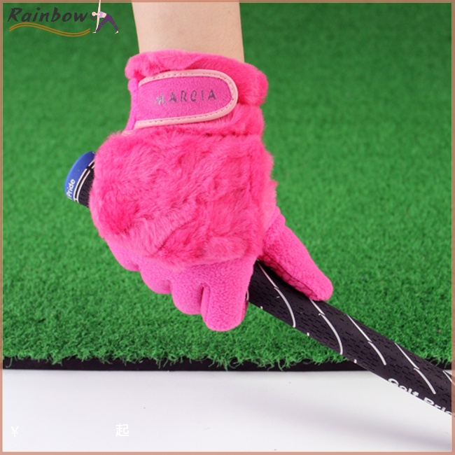 1 Đôi Găng Tay Đánh Golf Lông Thỏ Nhân Tạo Chống Trượt Giữ Ấm Mùa Đông Cho Nữ