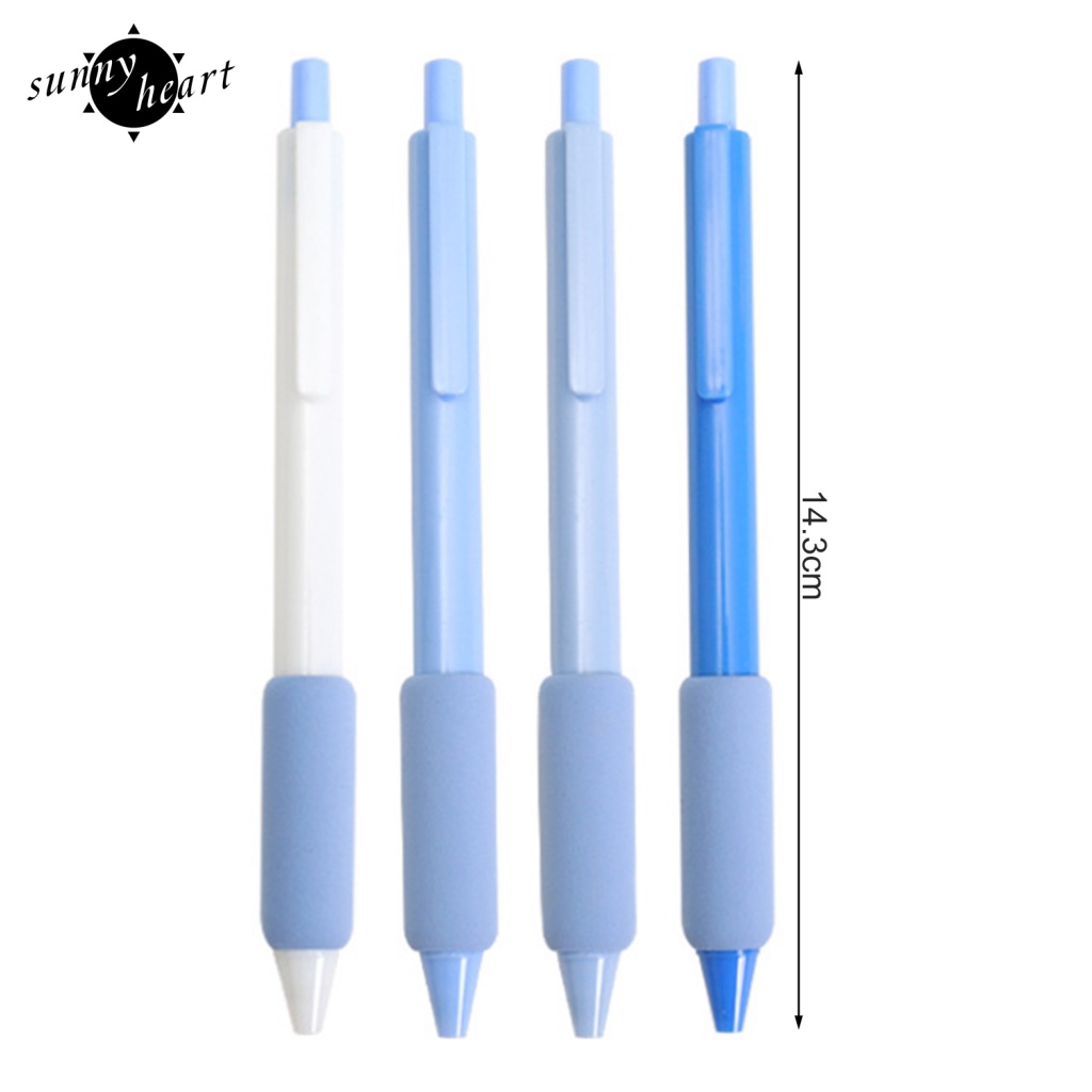 Sunnyheart Set 4 Bút Viết Cao Su Mềm Màu Gradient Nhanh Khô Không Có Dây Kéo Dài