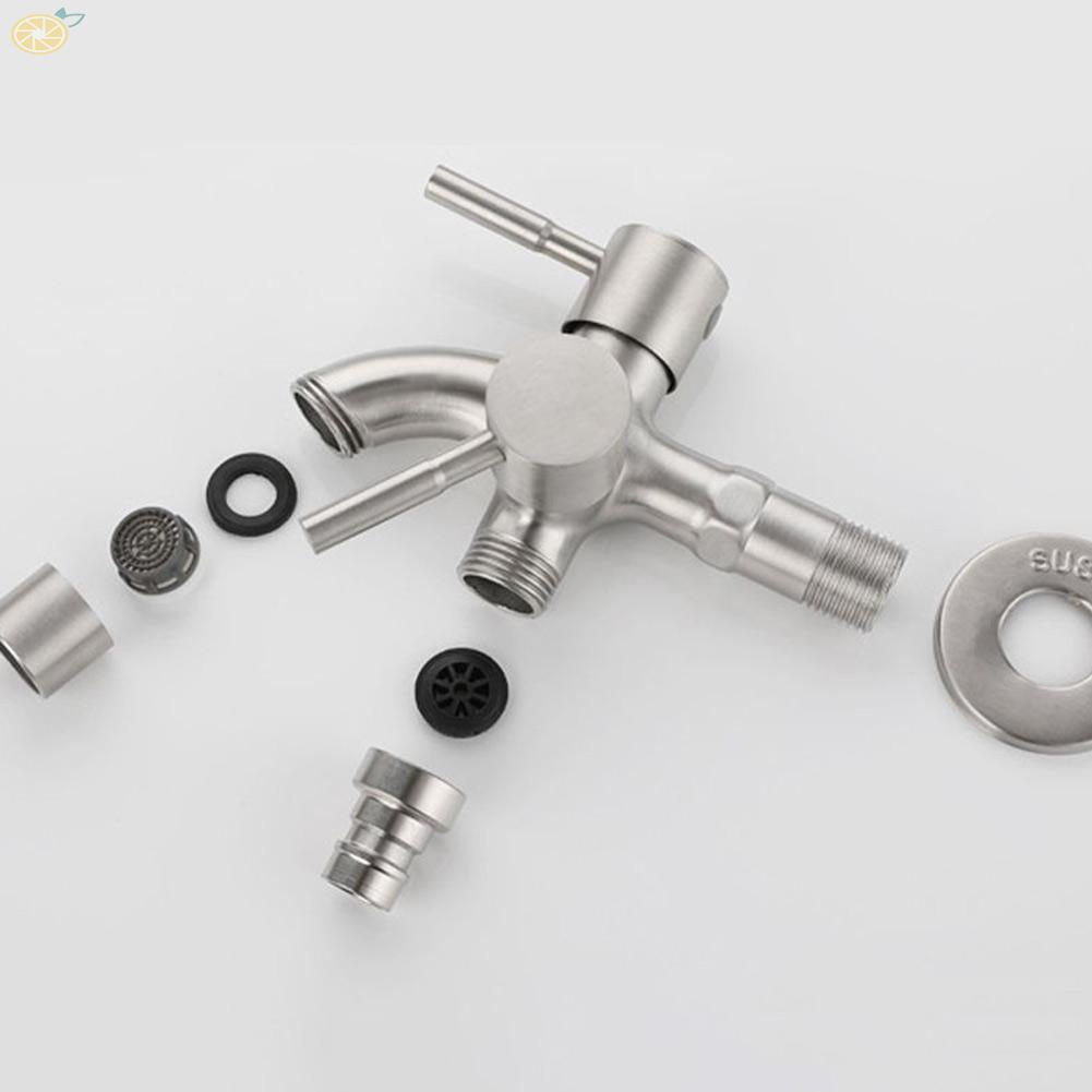 【VARSTR】Double Tap 304 Stainless Steel Double Washing Machine Tap Perfect Decoration