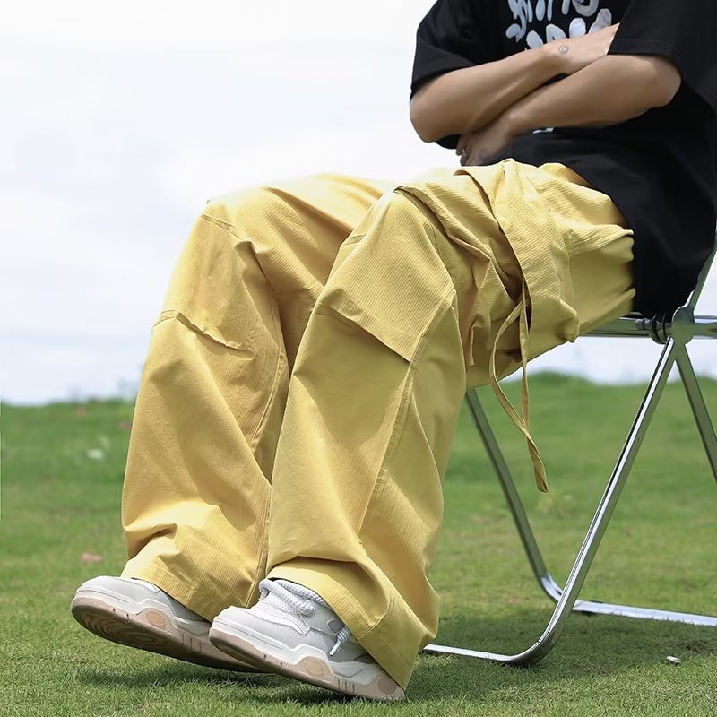 Quần Dài Ống Rộng Phong Cách Retro Đường Phố Mỹ Cá Tính Cho Nam Nữ