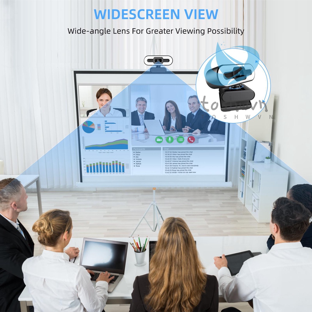 Webcam Full HD 1080P Có Vòng Đèn Cố Định Tích Hợp Micro USB Chuyên Dụng Cho Máy Tính Để Bàn / Laptop | BigBuy360 - bigbuy360.vn