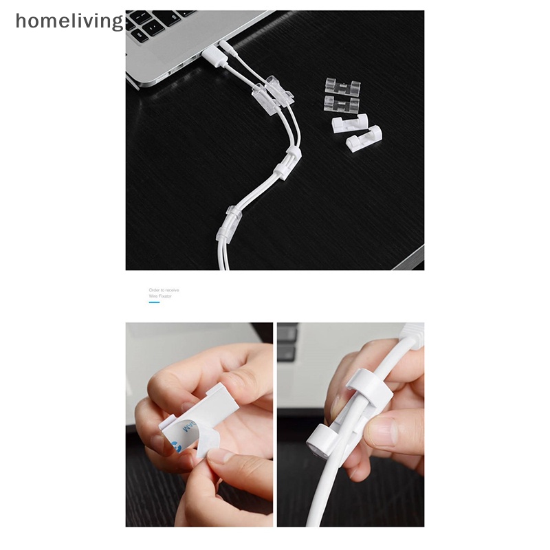 Set 20 Kẹp Nhựa Cố Định Dây Cáp Tự Dính Tiện Lợi