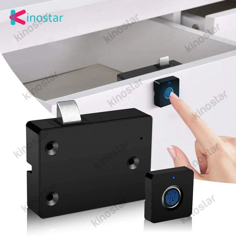 1/10 Chiếc Điện Tử Thông Minh Khóa Ngăn Kéo Bán Dẫn Nhận Dạng Vân Tay Chất Lượng Cao Hỗ Trợ 20 Vân Tay An Ninh Ổ Khóa Chống Trộm KINOSTAR .