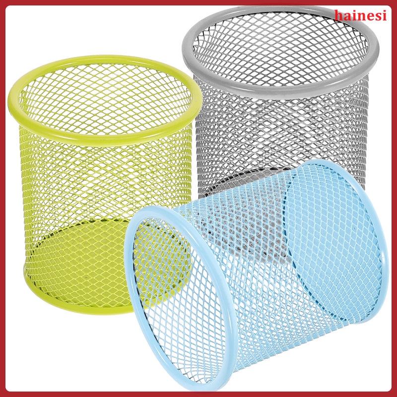 Set 3 Giá Đỡ Cọ Trang Điểm Bằng Kim Loại Tiện Dụng Cho Học Sinh / Văn Phòng