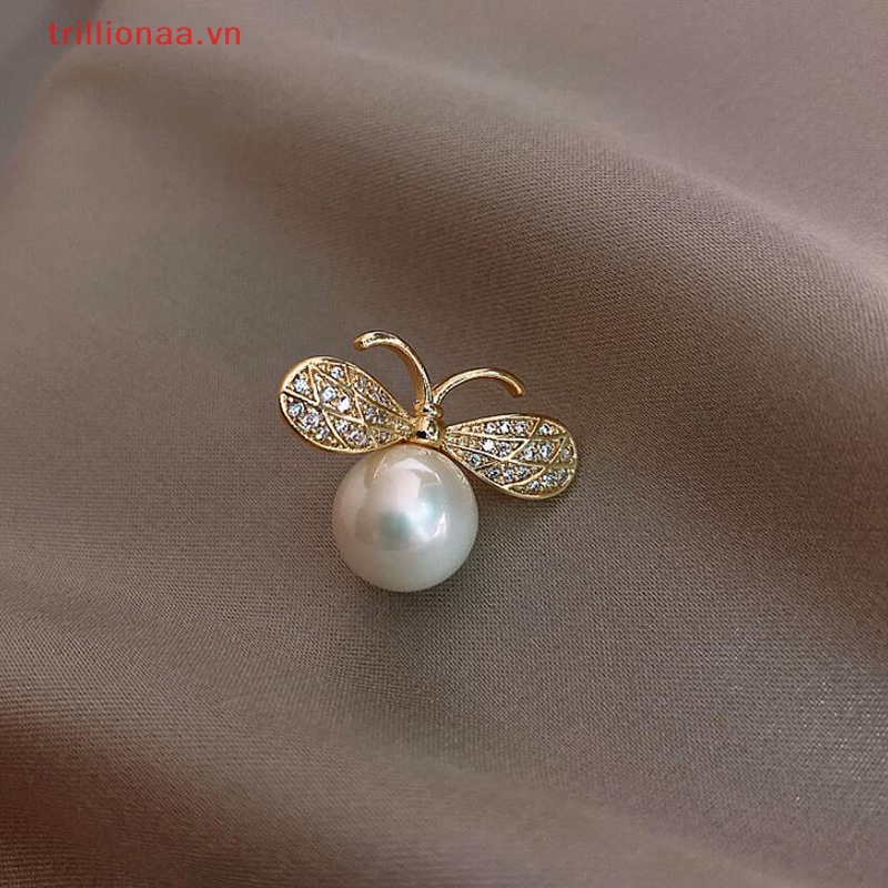 Ghim Cài Áo Hình Chú Ong / Mặt Trời Đính Đá Ngọc Trai Dễ Thương