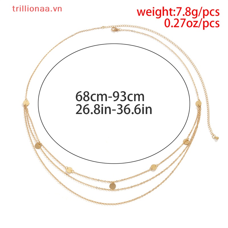 Dây Đeo Hông Nhiều Lớp Đính Kim Sa Phong Cách Boho Thời Trang Cho Nữ