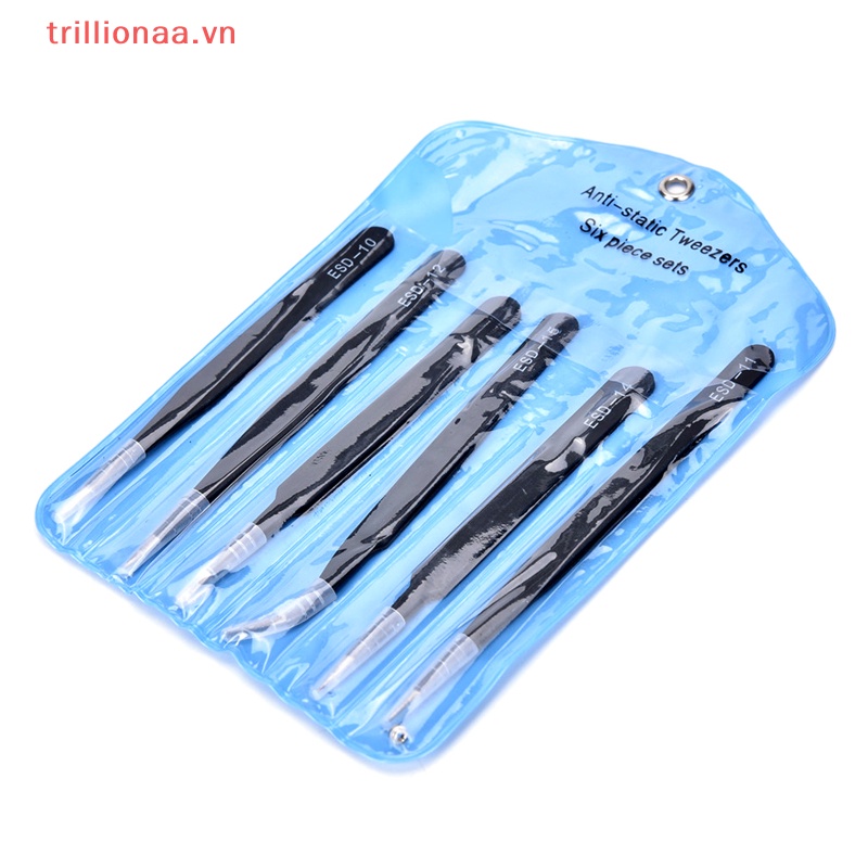 Set 6 Nhíp Inox Chống Tĩnh Điện ESD
