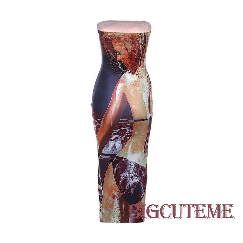 Đầm Midi Cổ Thuyền Hở Lưng In Họa Tiết Thời Trang Mùa Hè Quyến Rũ Cho Nữ