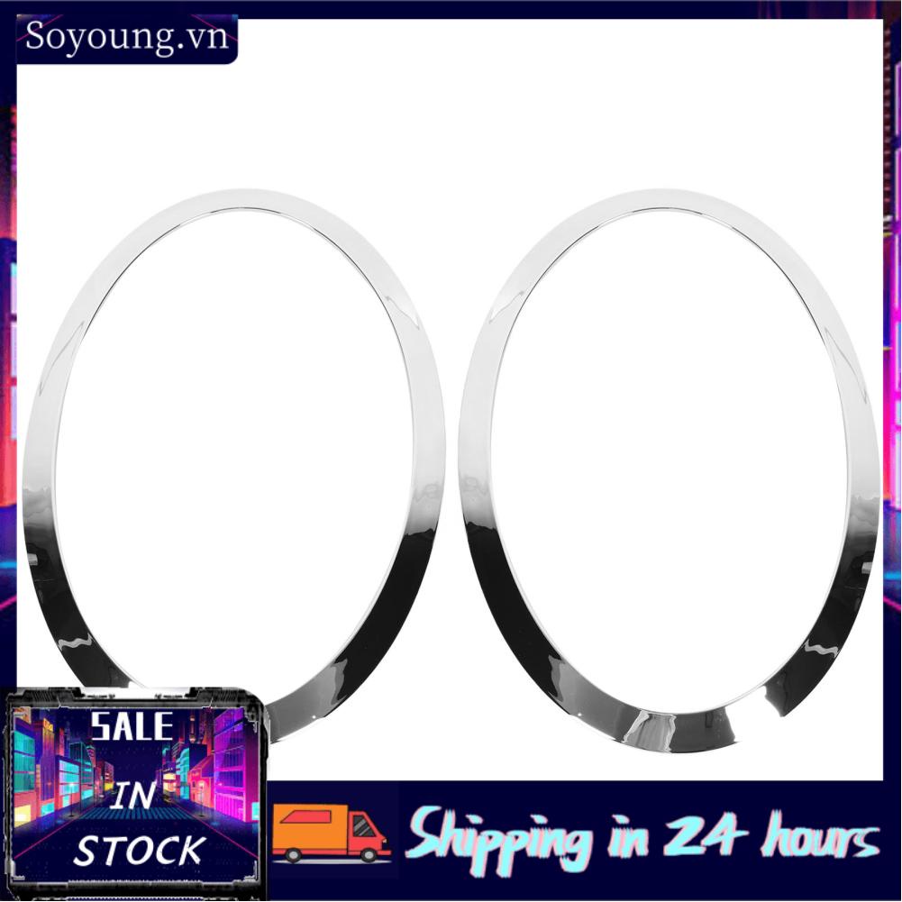 Soyoung 51137300631  Scratchproof Chrome Headlight Bezel Trim Ring Durable 1pair for Cooper F55 F56 F57