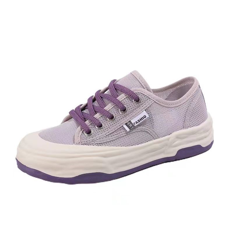 Giày Thể Thao Vải Canvas Đế Dày Phối Lưới Thời Trang Mùa Hè 2023 Cho Nữ