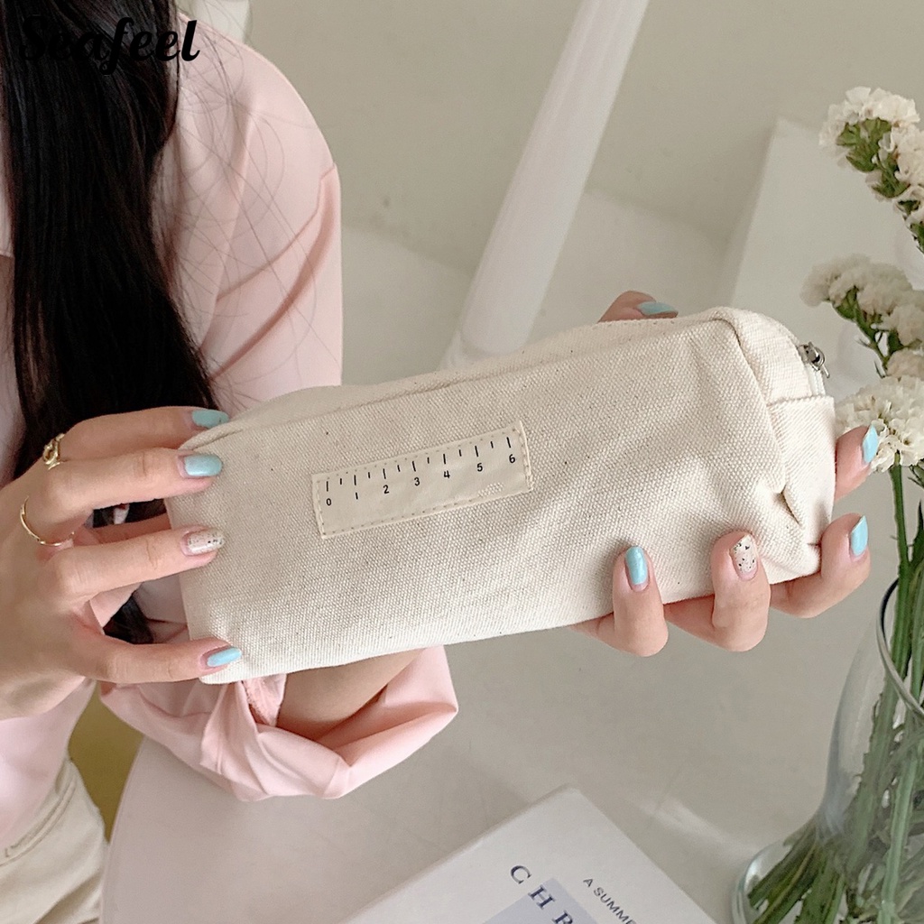 Túi Đựng Bút Hoạt Hình Sức Chứa Lớn Có Khóa Kéo Cho Học Sinh