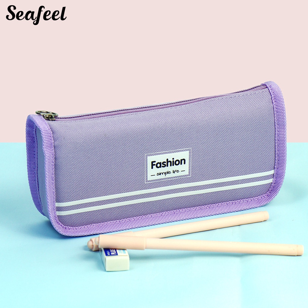 Túi Đựng Bút Bằng Vải Canvas Chống Nước Có Khóa Kéo Tiện Dụng