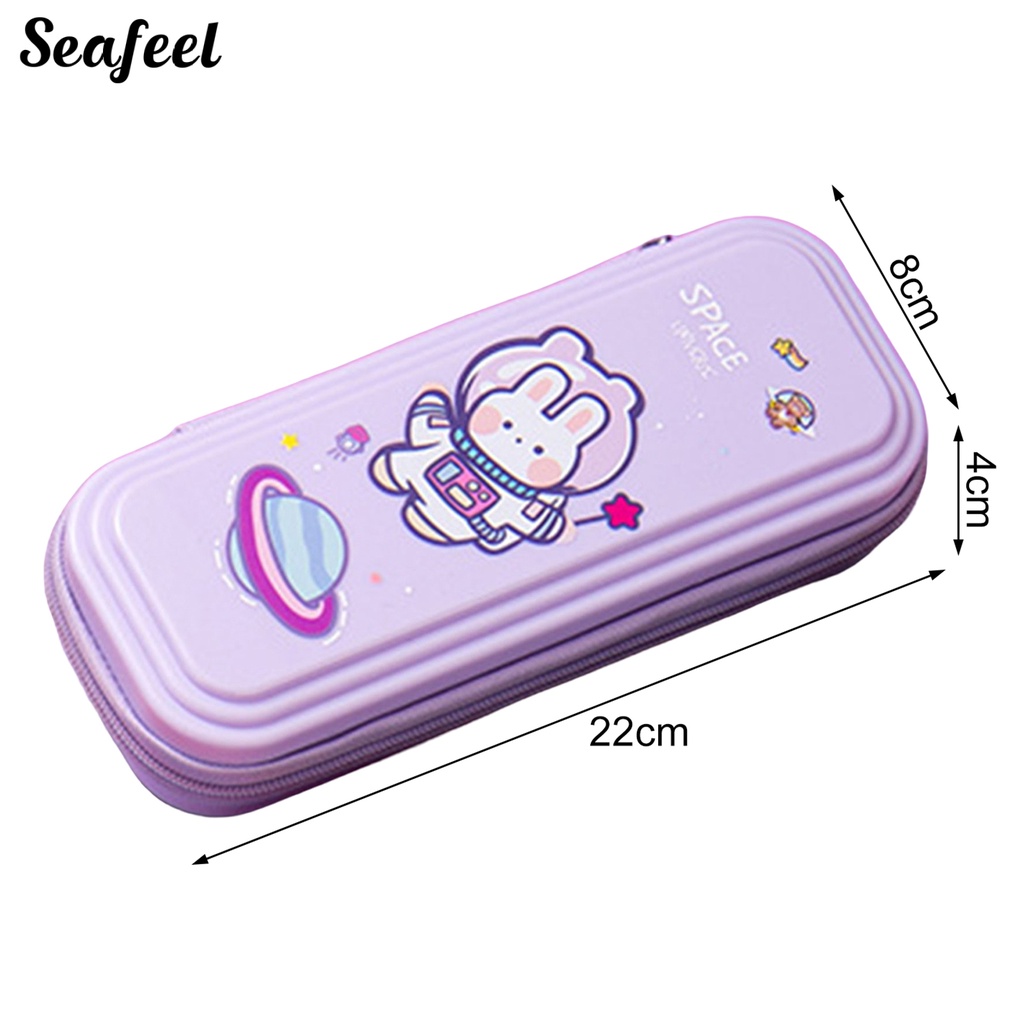 Hộp Đựng Bút 3 Ngăn Phân Loại Sức Chứa Lớn Chống Bẩn In Họa Tiết Hoạt Hình Dành Cho Học Sinh