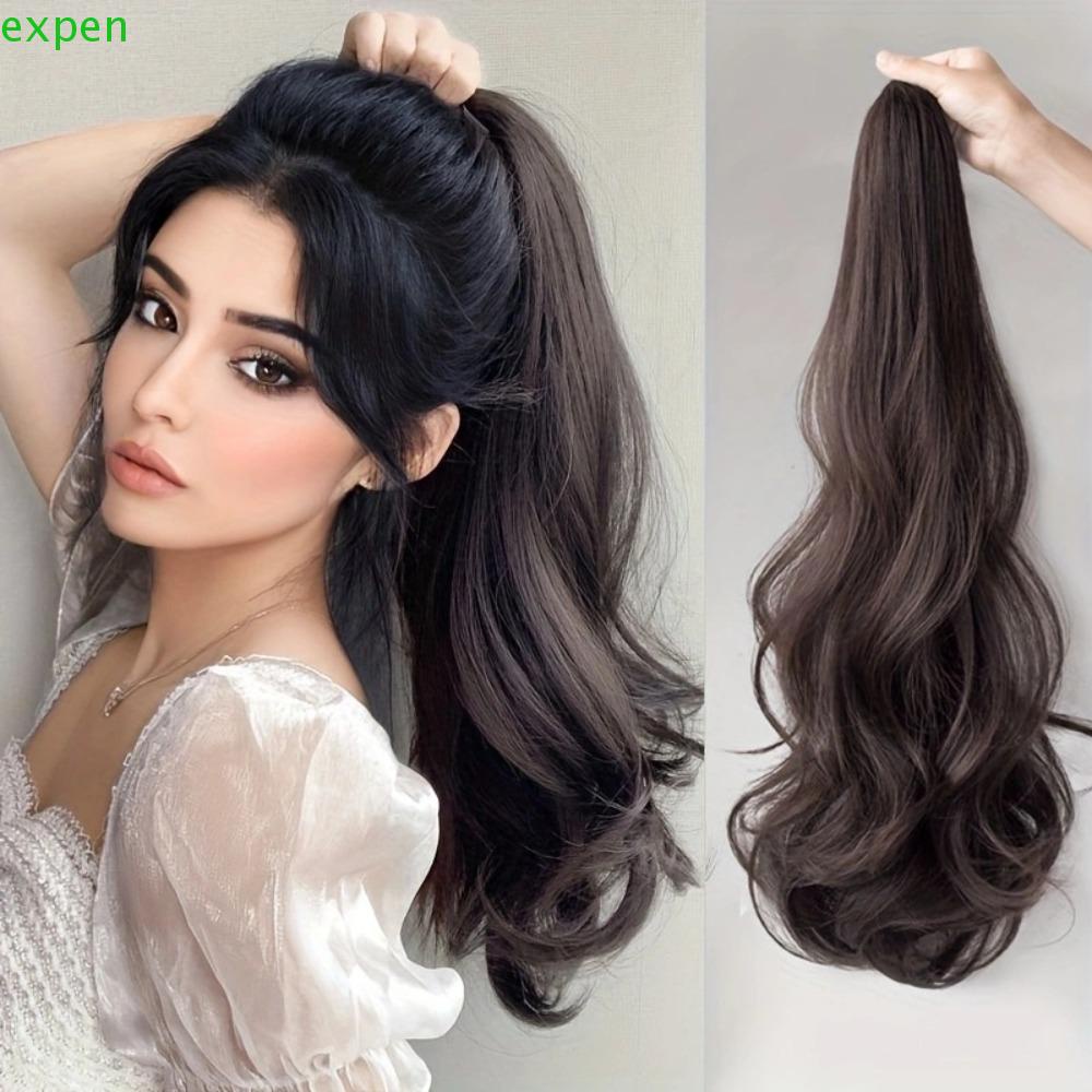 Tóc Đuôi Ngựa Giả Xoăn Màu Nâu Đen Tự Nhiên Dành Cho Nữ