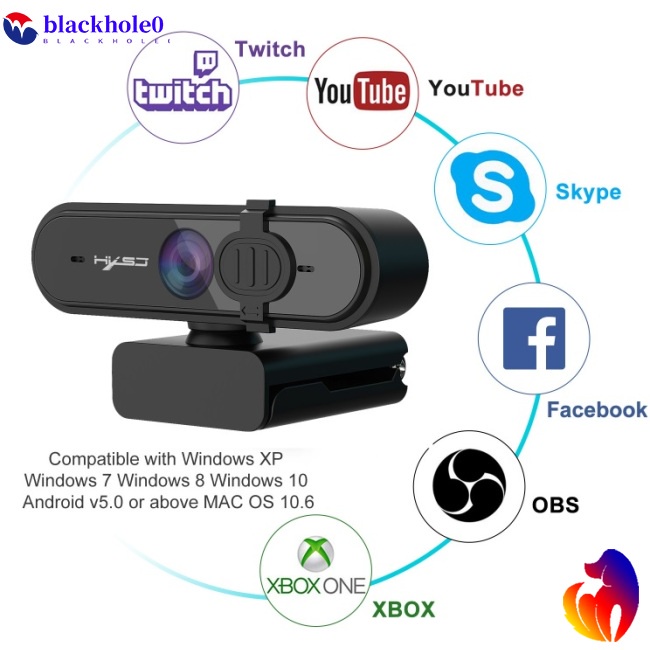 Webcam 1080P HD Có Mic Tự Động Lấy Nét Nhanh Với Vỏ Bảo Vệ