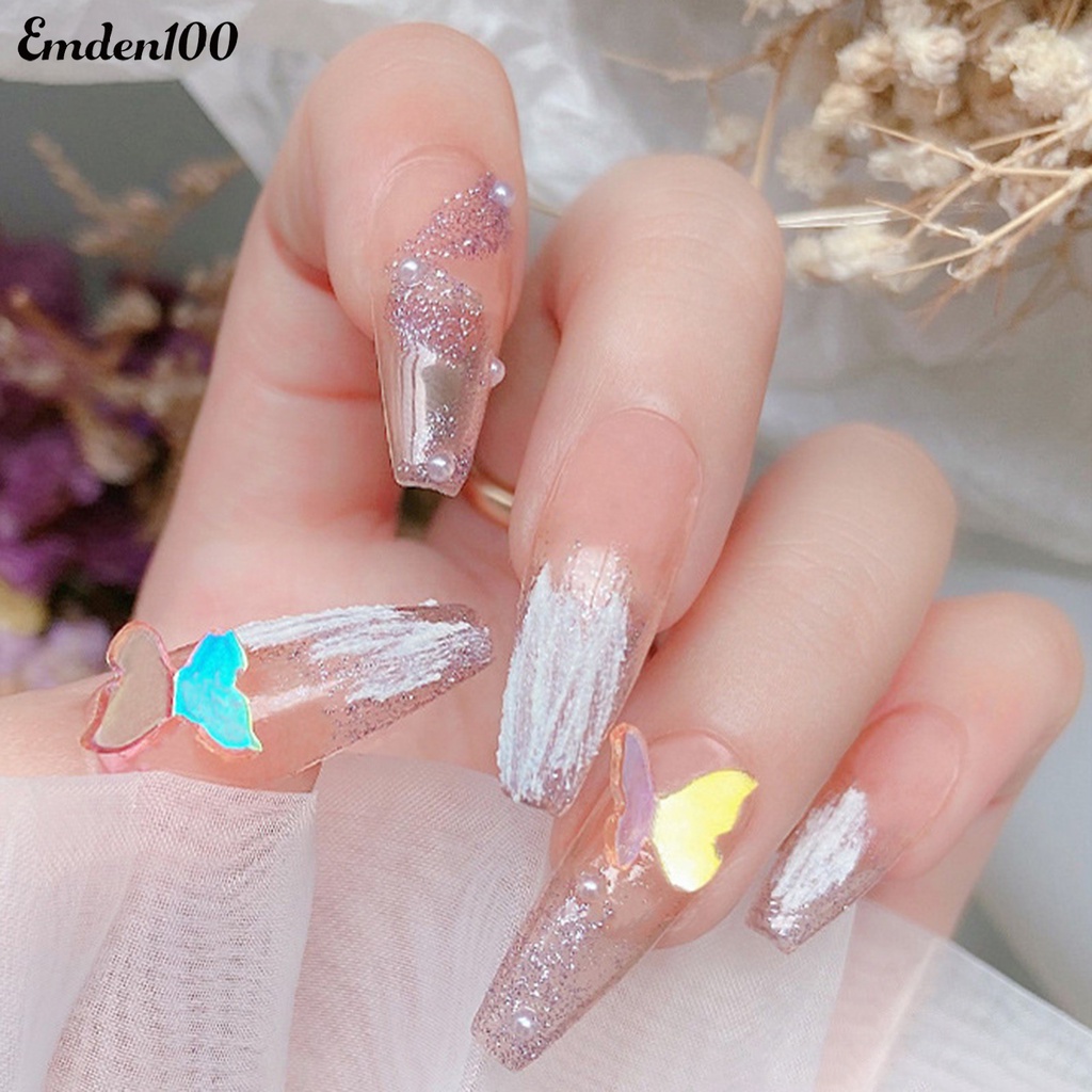 Set 30 Phụ Kiện Trang Trí Móng Tay Hình Bướm 3D Nhiều Màu Sắc