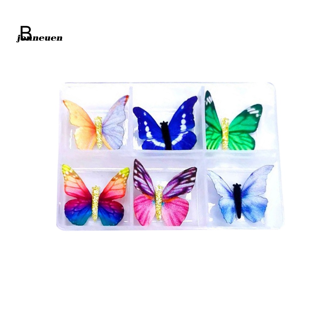 Set 6 Bươm Bướm 3D Nhiều Màu Sắc Dùng Trang Trí Móng Tay Nghệ Thuật