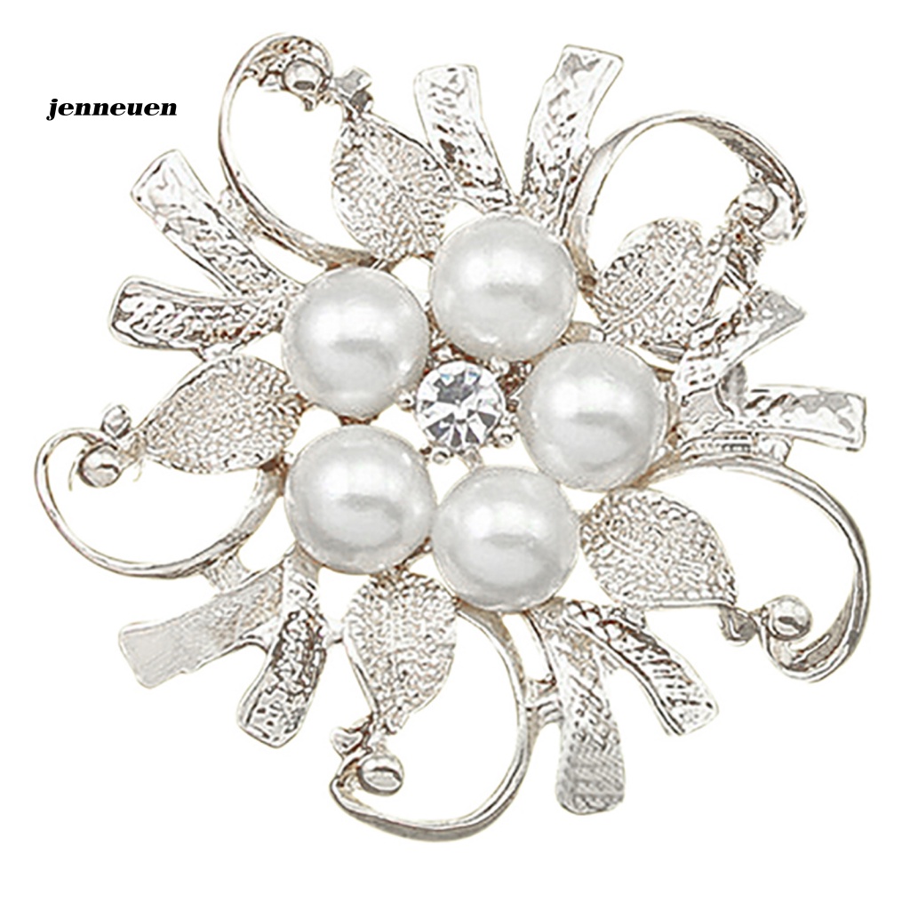 Ghim Cài Áo Hình Hoa Đính Ngọc Trai Nhân Tạo Chống Mòn Thời Trang Cho Nữ