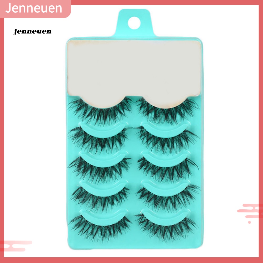 5 Cặp Lông Mi Giả Cong Dài Màu Đen Trang Điểm Chuyên Nghiệp