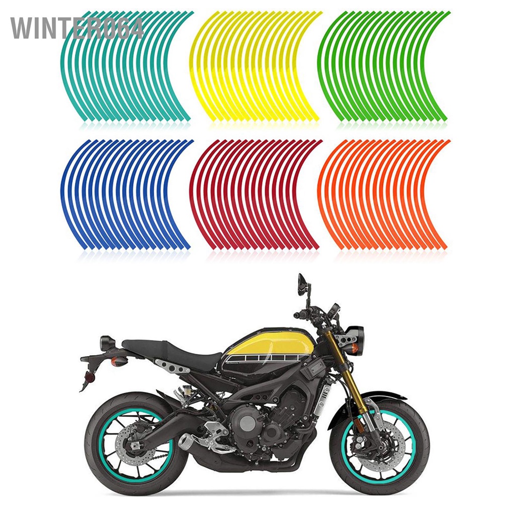 Winter064 Đa Năng Ô Tô Xe Máy Bánh Phản Quang Sọc Decal Băng Dán Trang Trí Bộ Phim 6 Màu