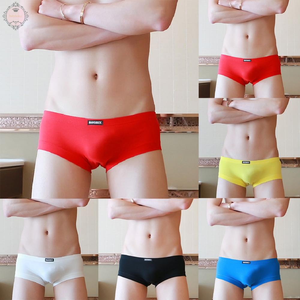 Mens Seamless Breathable Comfy Boxers Underwear Bulge Briefs Shorts Underpants