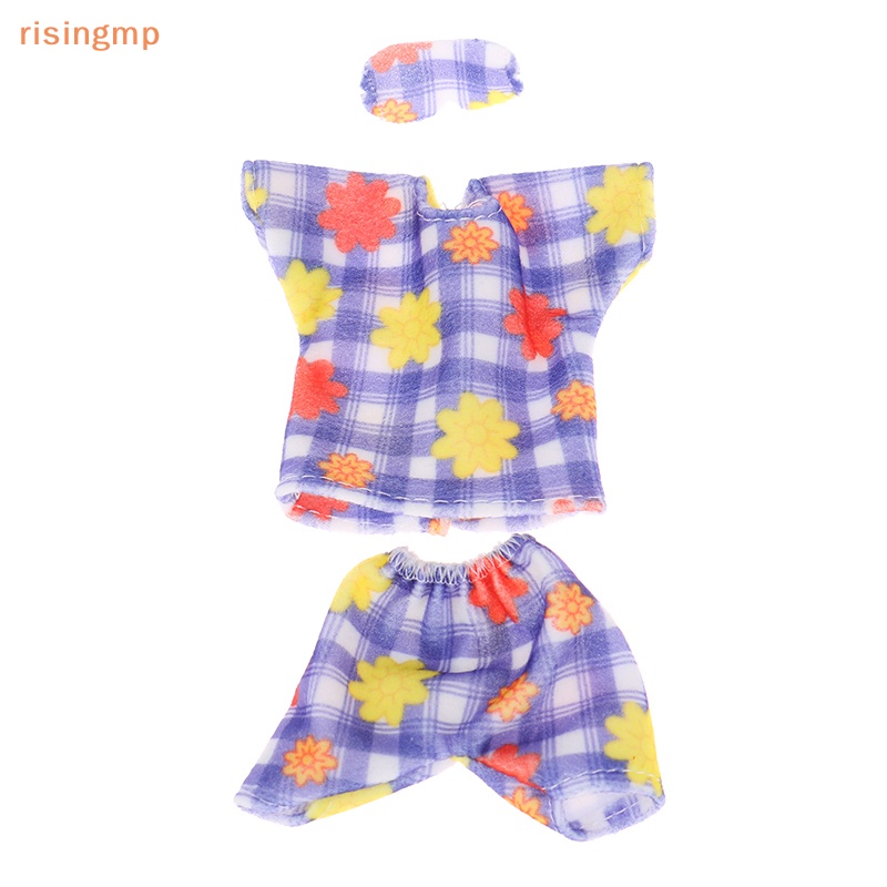 1 Bộ Đồ Ngủ Búp Bê Thủ Công Gồm Áo + Quần + Mắt Mặc Hàng Ngày Cho Bé Gái