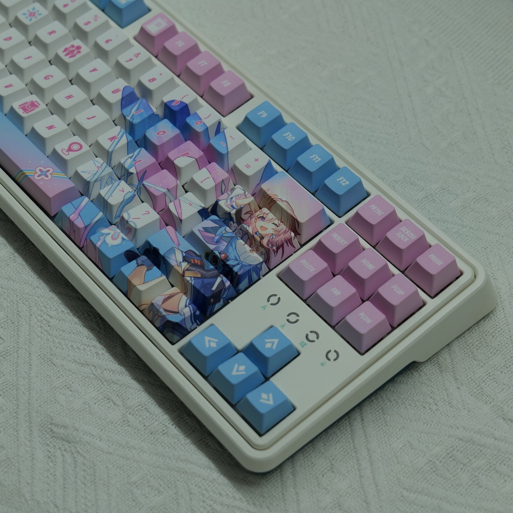 March 7th Keycaps Cherry Profile Honkai Star Rail Anime PBT Dye Sub Bàn Phím Cơ Keycap