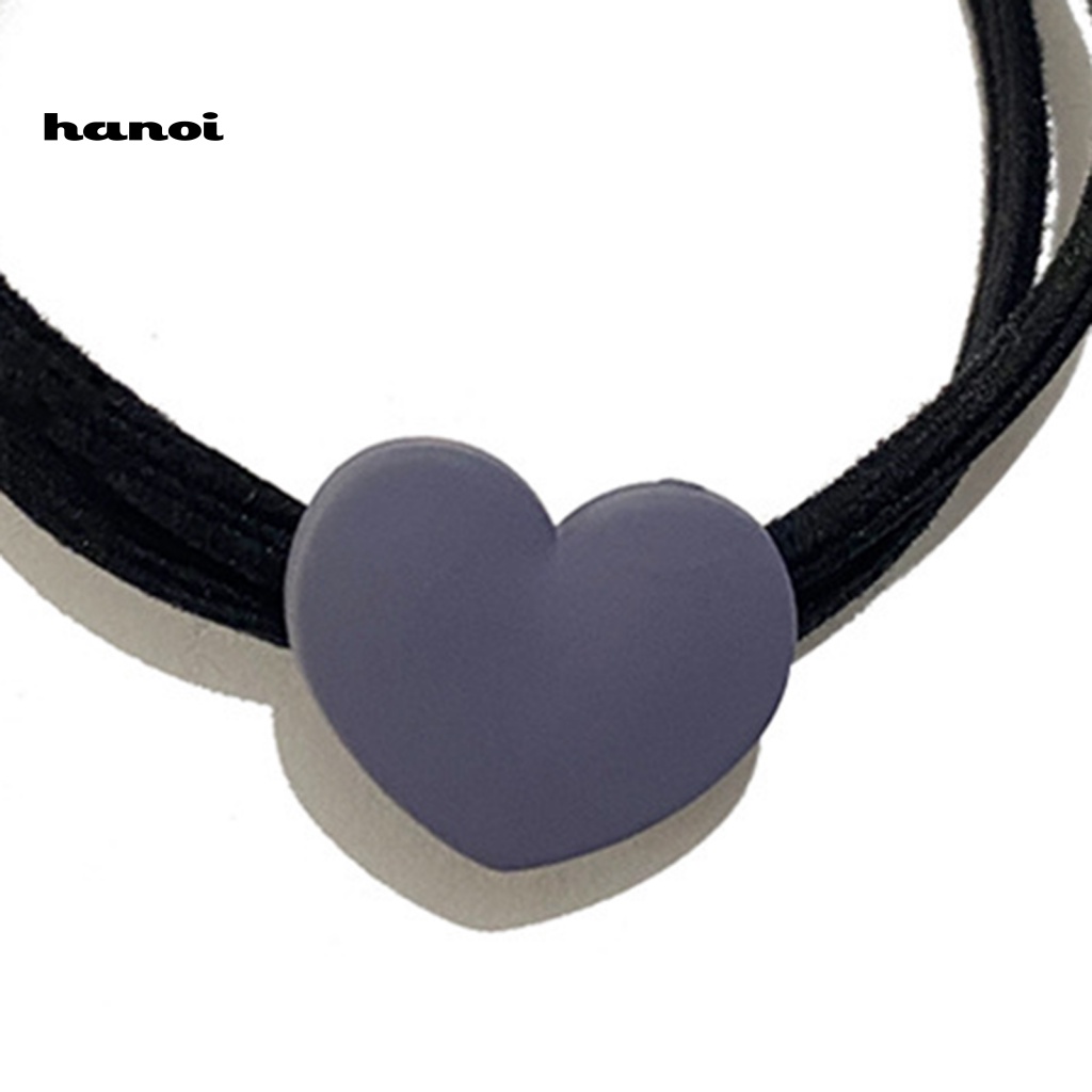 Dây Cột Tóc Co Giãn Hai Lớp Hình Trái Tim Nhiều Màu Sắc Cho Nữ