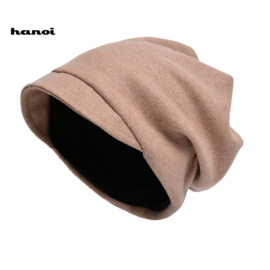 Mũ Dệt Kim Vành Ngắn Siêu Mềm Co Giãn Màu Trơn Giữ Ấm Mùa Thu Đông Phong Cách Hip Hop Cho Cặp Đôi