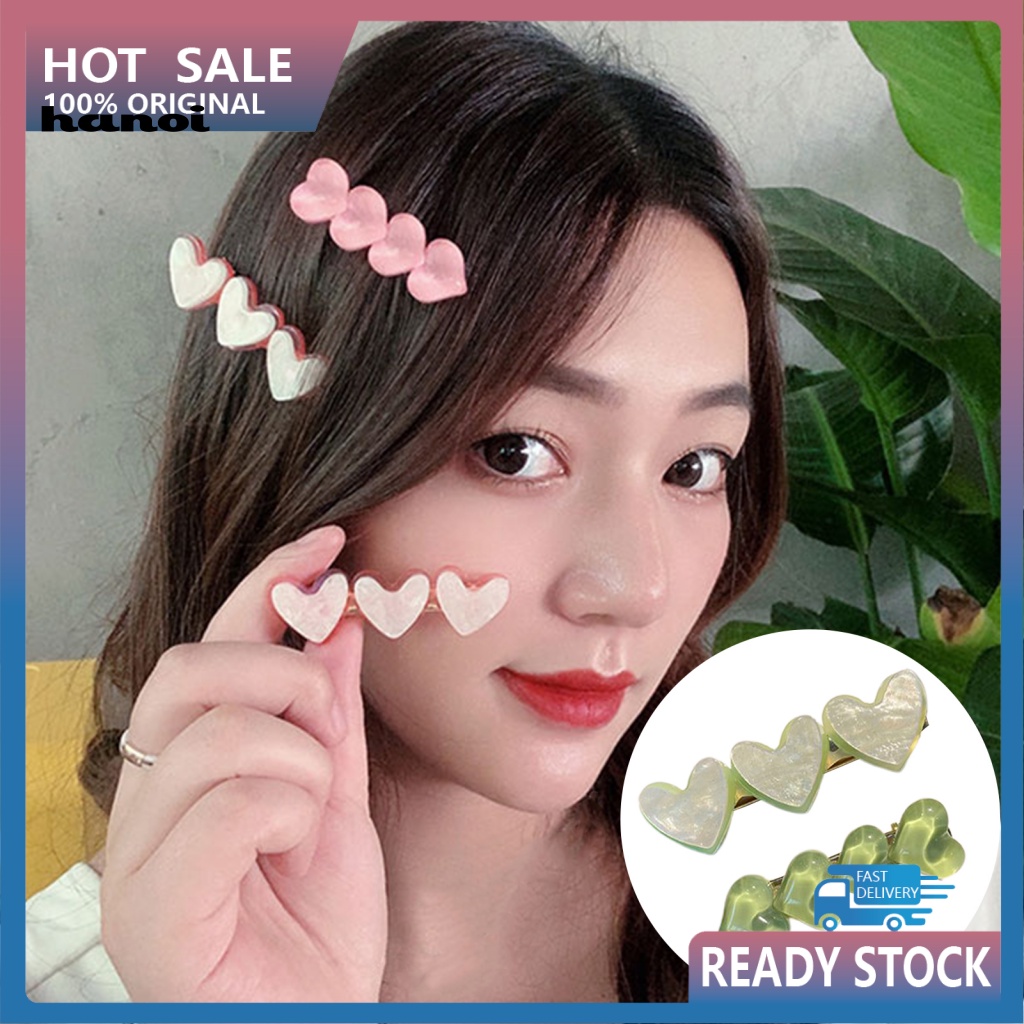 Set 2 Kẹp Tóc Hình Trái Tim Xinh Xắn Cho Nữ