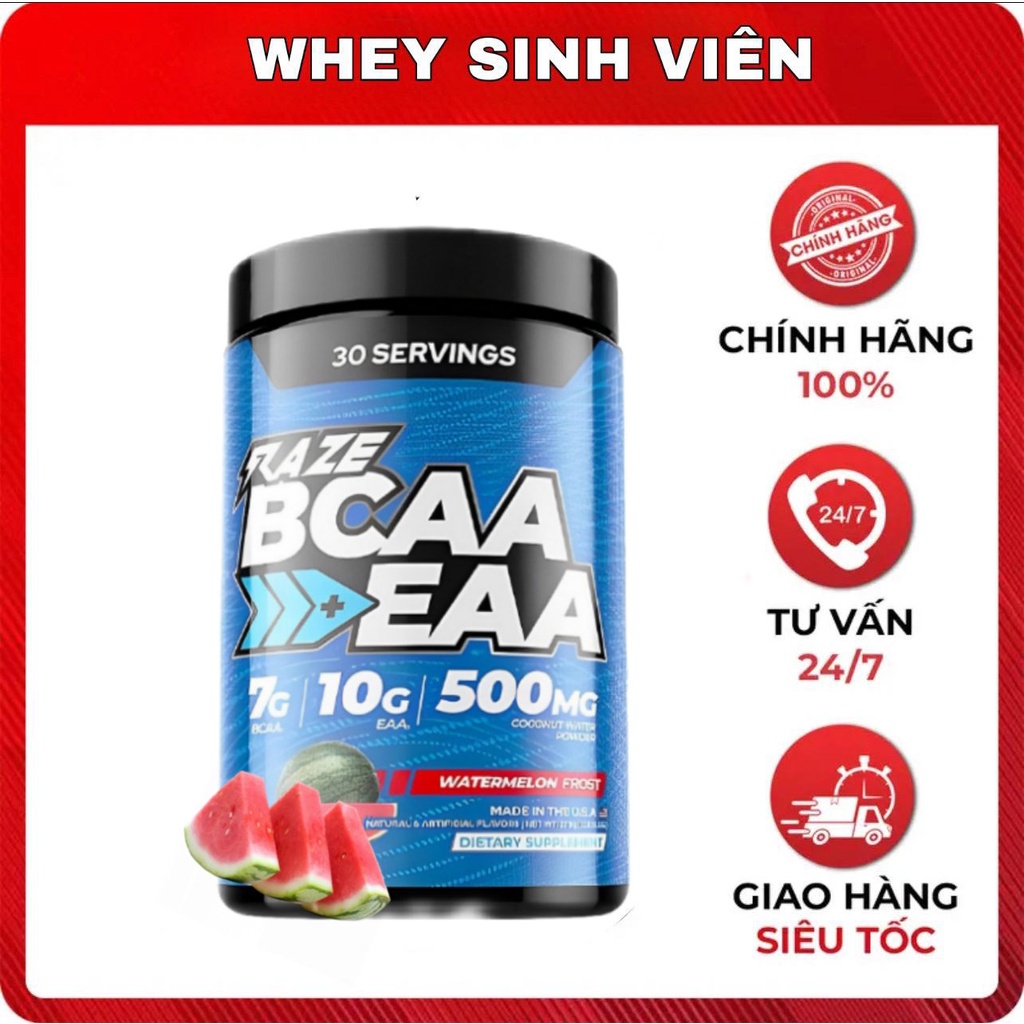 [30 - 60 lần ] BCAA + EAA Raze  10g EAA 7g BCAA Thực Phẩm Phục Hồi và Xây Dựng Cơ Bắp hỗ trợ tăng sức bền và diện giải