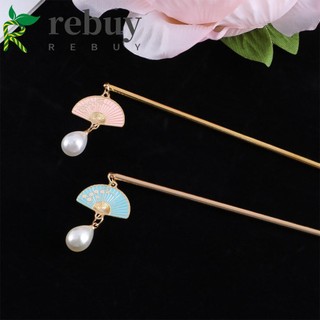 Trâm cài tóc hợp kim đính ngọc trai giả phối núm tua phong cách Trung Hoa thanh lịch cho nữ