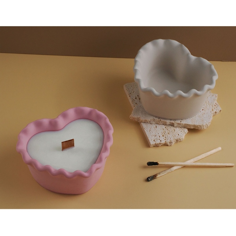 Khuôn Silicone Làm Hộp Đựng Trang Sức / Bút / Xà Phòng Hình Trái Tim DIY