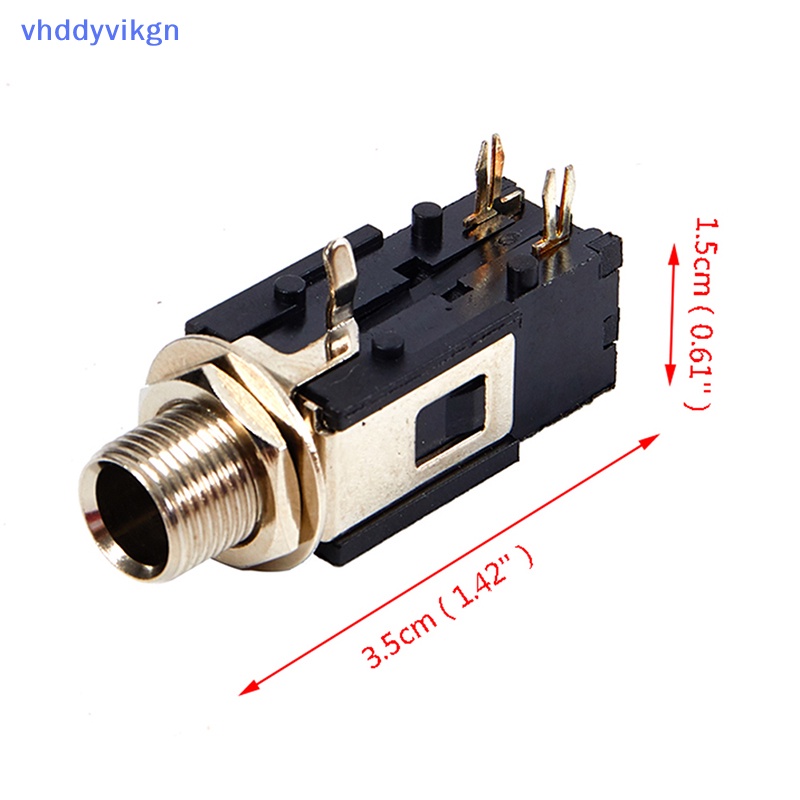 Set 2 Đầu Nối Jack Cắm Âm Thanh 6.35mm 1 / 4 2Pin Chuyên Dụng