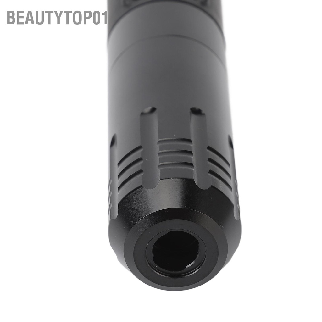 BeautyTop01 Bút quay không dây Chức năng hẹn giờ Hộp mực 2000mAh Máy xăm pin có màn hình hiển thị màu đen