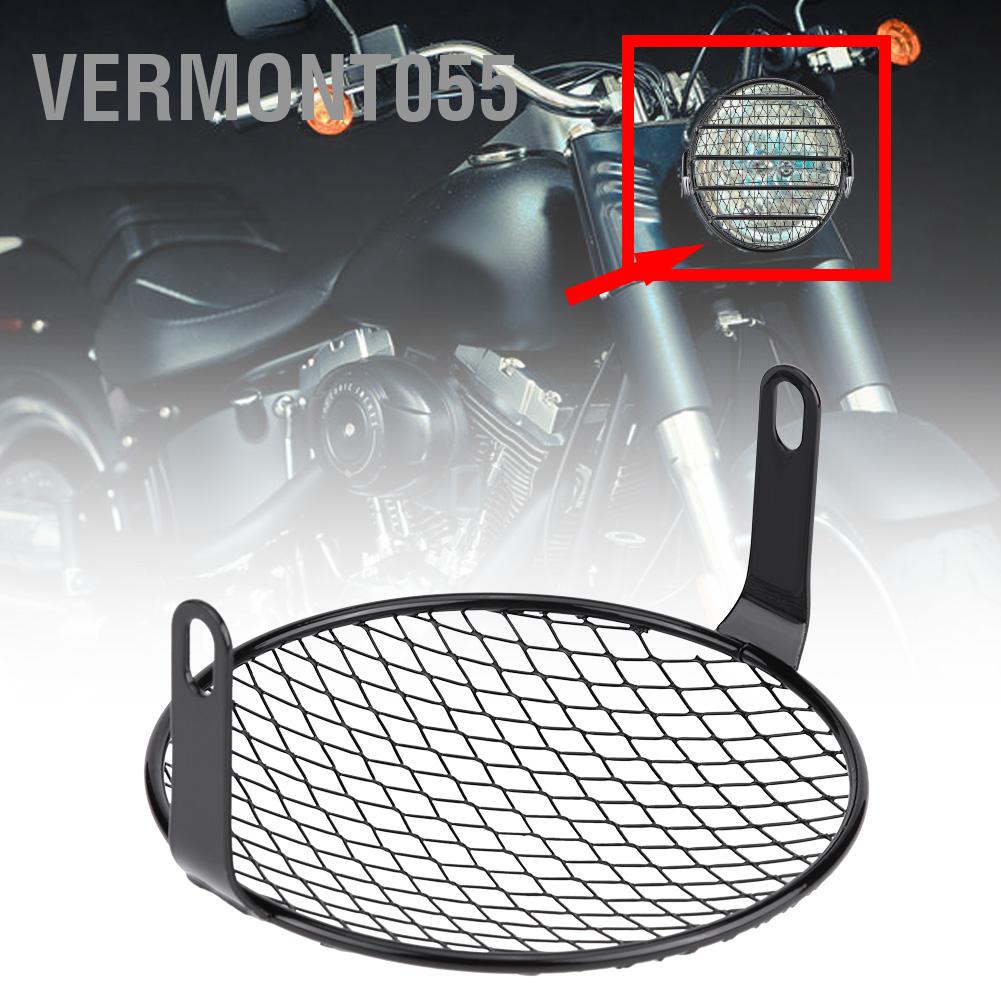 Có thể bán buôn Lưới Sắt Che Đèn Pha Moto Hình Tròn Chụp Đèn pha bên xe máy 6,5 inch cho xe Cruiser Chopper Cafe Racer Vermont055 Hàng giao ngay