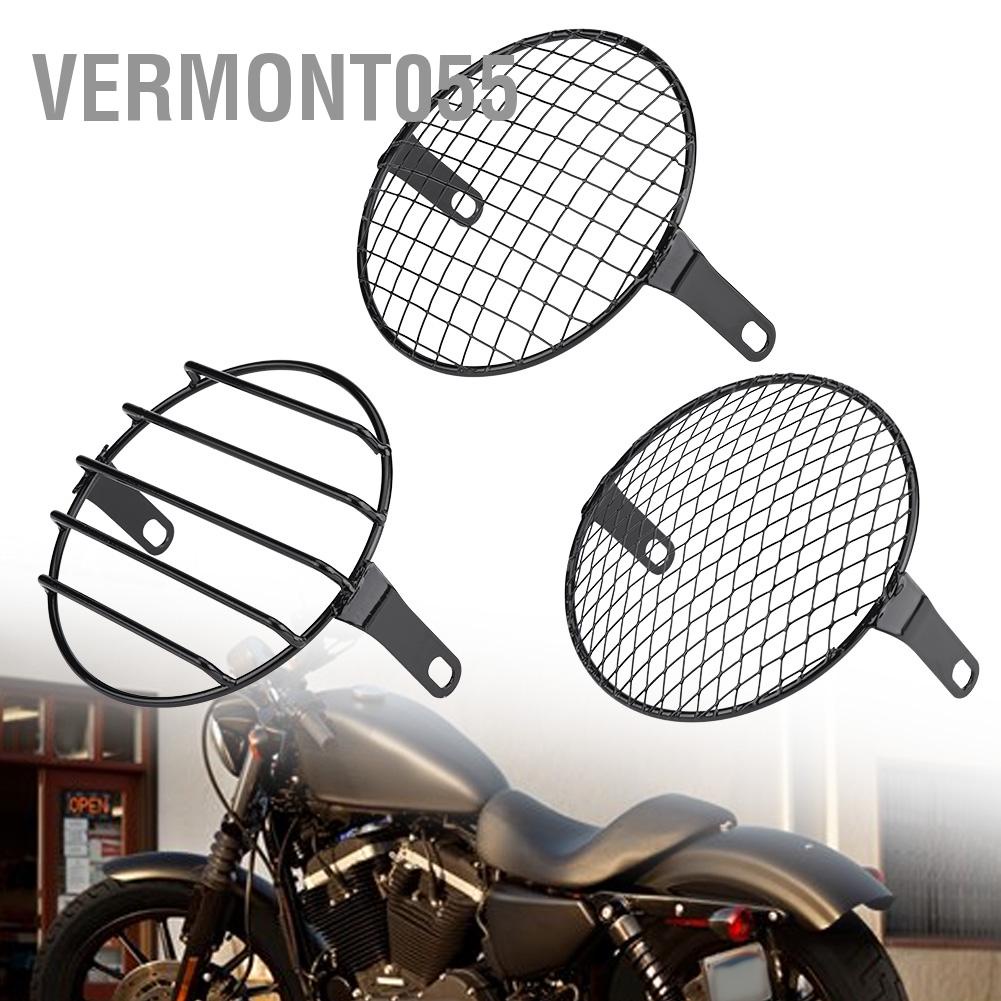Có thể bán buôn Lưới Sắt Che Đèn Pha Moto Hình Tròn Chụp Đèn pha bên xe máy 6,5 inch cho xe Cruiser Chopper Cafe Racer Vermont055 Hàng giao ngay