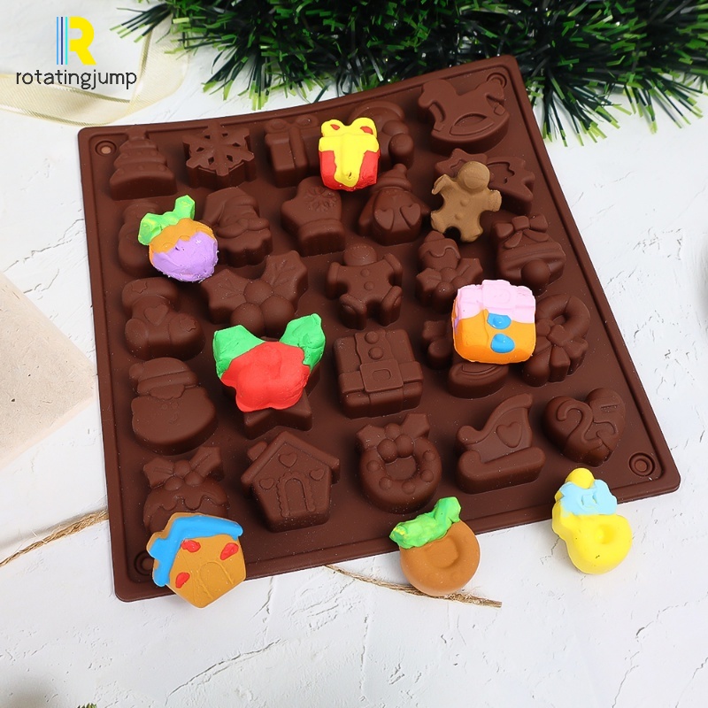 Nguồn cung cấp giáng sinh, 25 khoang xmas series khuôn sô cô la silicone / diy handmade snowman snowflake cookies khay nướng / phụ kiện làm bánh nhà bếp