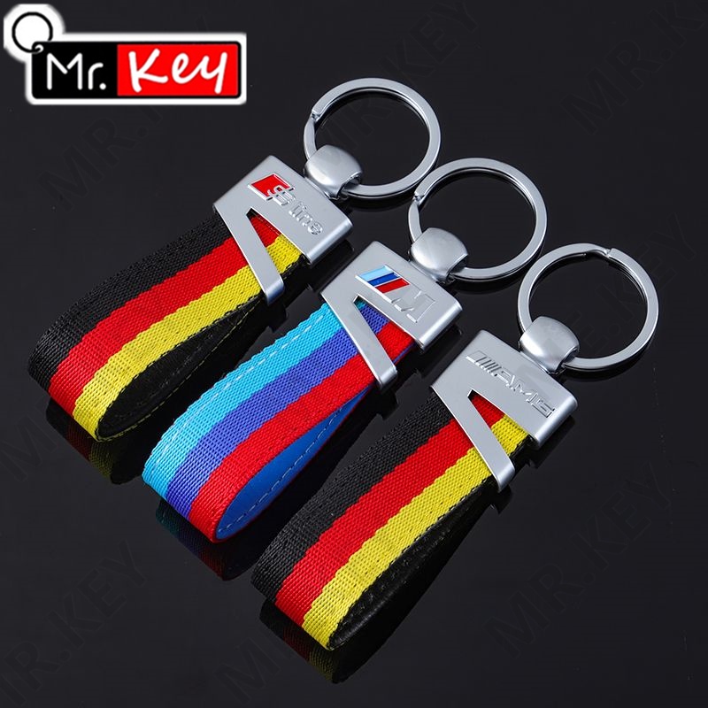 Móc Khóa Dây Nylon Bện Ba Màu Mr.Key Dành Cho Xe Hơi Biểu Diễn Đức