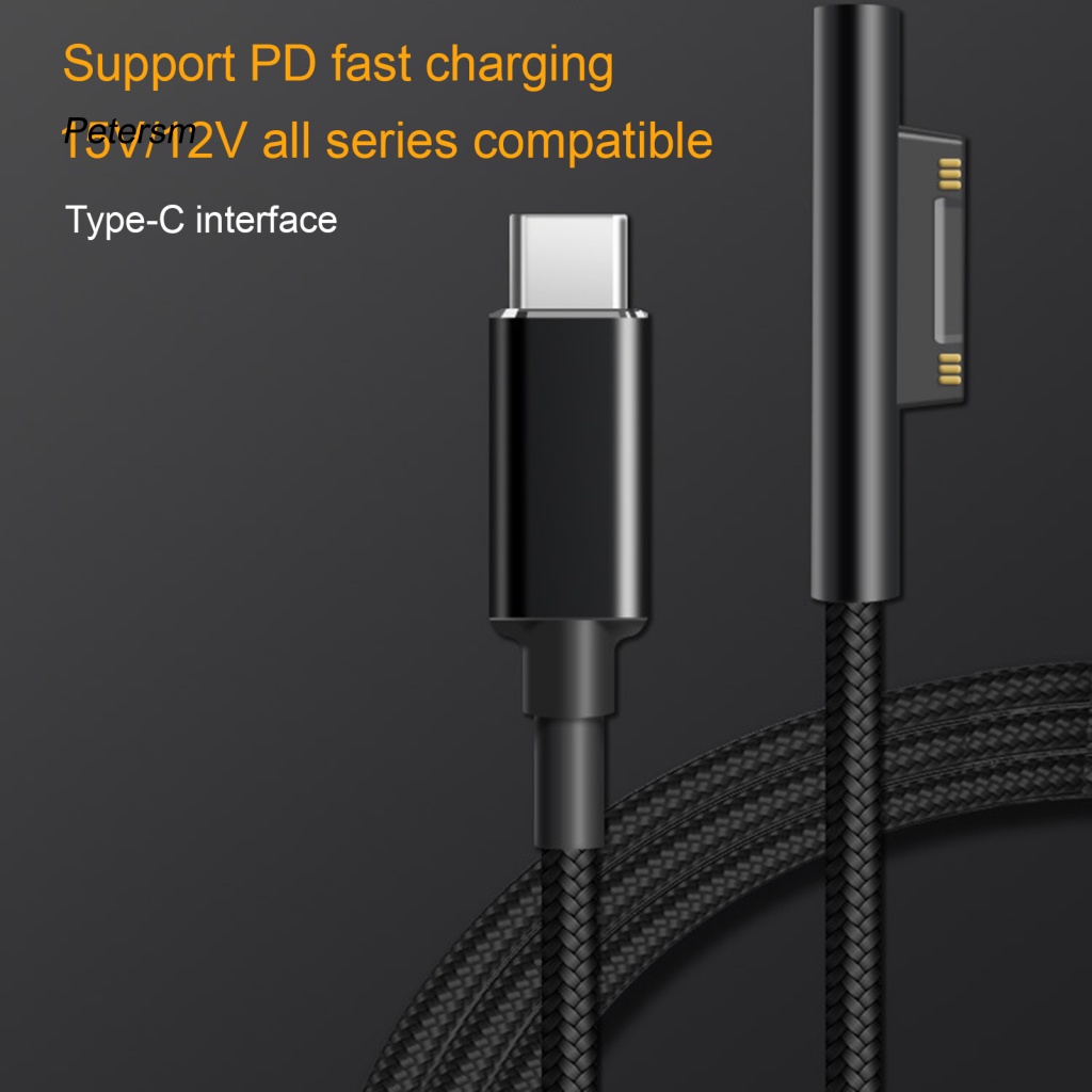 Dây Cáp Sạc Nhanh Từ Tính PP 65W 15V 4A Cho Laptop Microsoft Surface Pro 3 / 4 / 5 / 6 / Go / Book 1 / Book 2