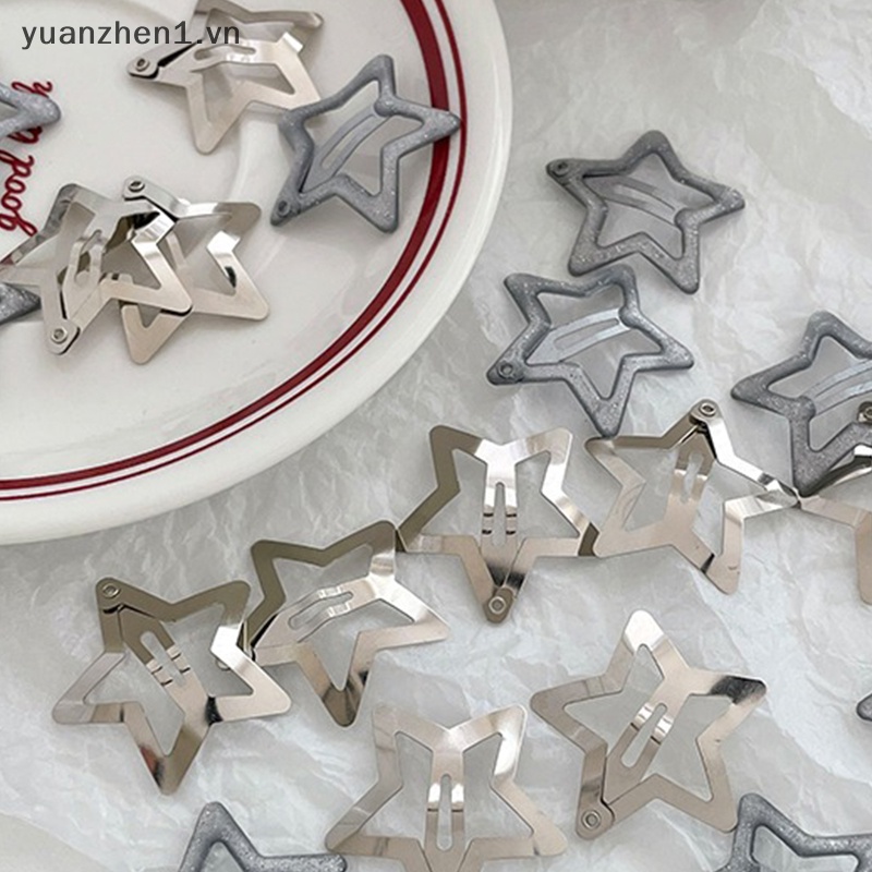 Set 10 Kẹp Tóc Hình Ngôi Sao 3cm Bằng Kim Loại Thời Trang Cho Nữ