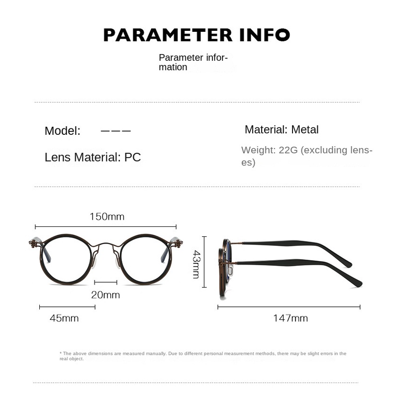 Mắt Kính Gọng Tròn Chống Ánh Sáng Xanh Phong Cách Retro Dành Cho Nam Nữ