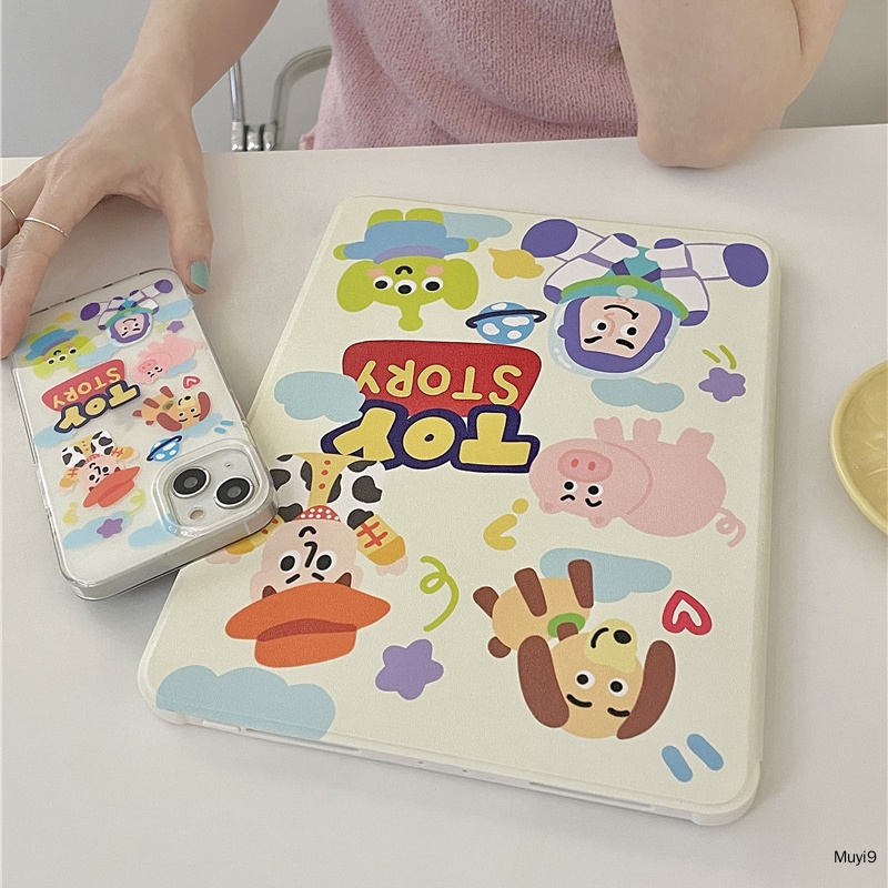 Đồ Chơi Hoạt Hình Toy Story 3600 3 Sáng Tạo Dễ Thương° Ốp Máy Tính Bảng Chống Rơi Vỡ Cho IPad10.2 Ipad10th Mini6 Ipad9.7 Air5 10.9 Pro11 / ipad12.9 Ipad Gen9